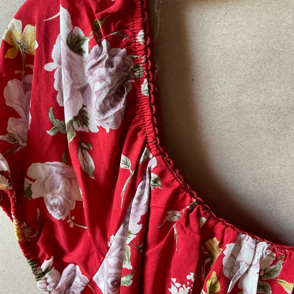 As U Wish Floral Red Dress. Size L NWT - Picture 6 of 13